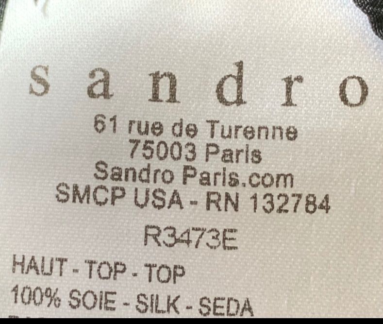Sandro Tops: Blouse en soie Sandro taille 1 – Neuf (Voir description) à Gland par TallyEva 9
