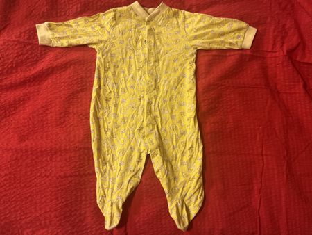 Süsser Baby Strampler Gr. 68, Druckknöpfe gelb Baumwolle