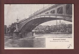 BASEL - Wettsteinbrücke - Automobil-Unfall - 1903