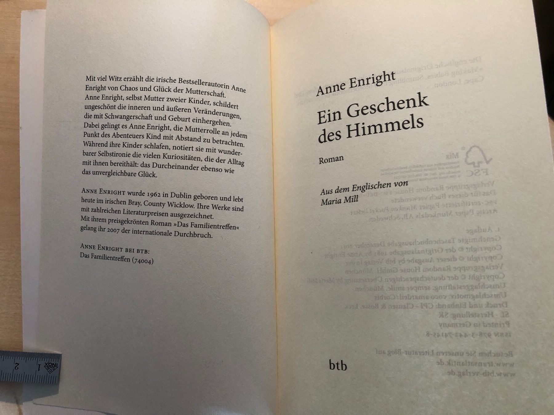 Libri: Anne Enright: Ein Geschenk des Himmels – Usato da Aarau venduto da R-O-G-E-R 1