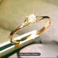 Schlichter goldfarbener Zirkonia Ring Grösse 7
