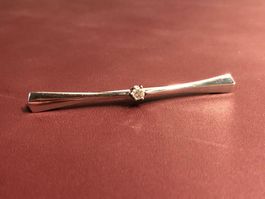 Krawattennadel mit Diamant aus Weissgold 18 Karat Au 750