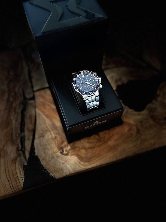 Uhren:  Edox Delfin Chronograph Silber/Blau FULL-SET  – Gebraucht aus Rüti ZH von FabriceK 4