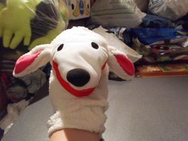 Handpuppe Schaf, weiss