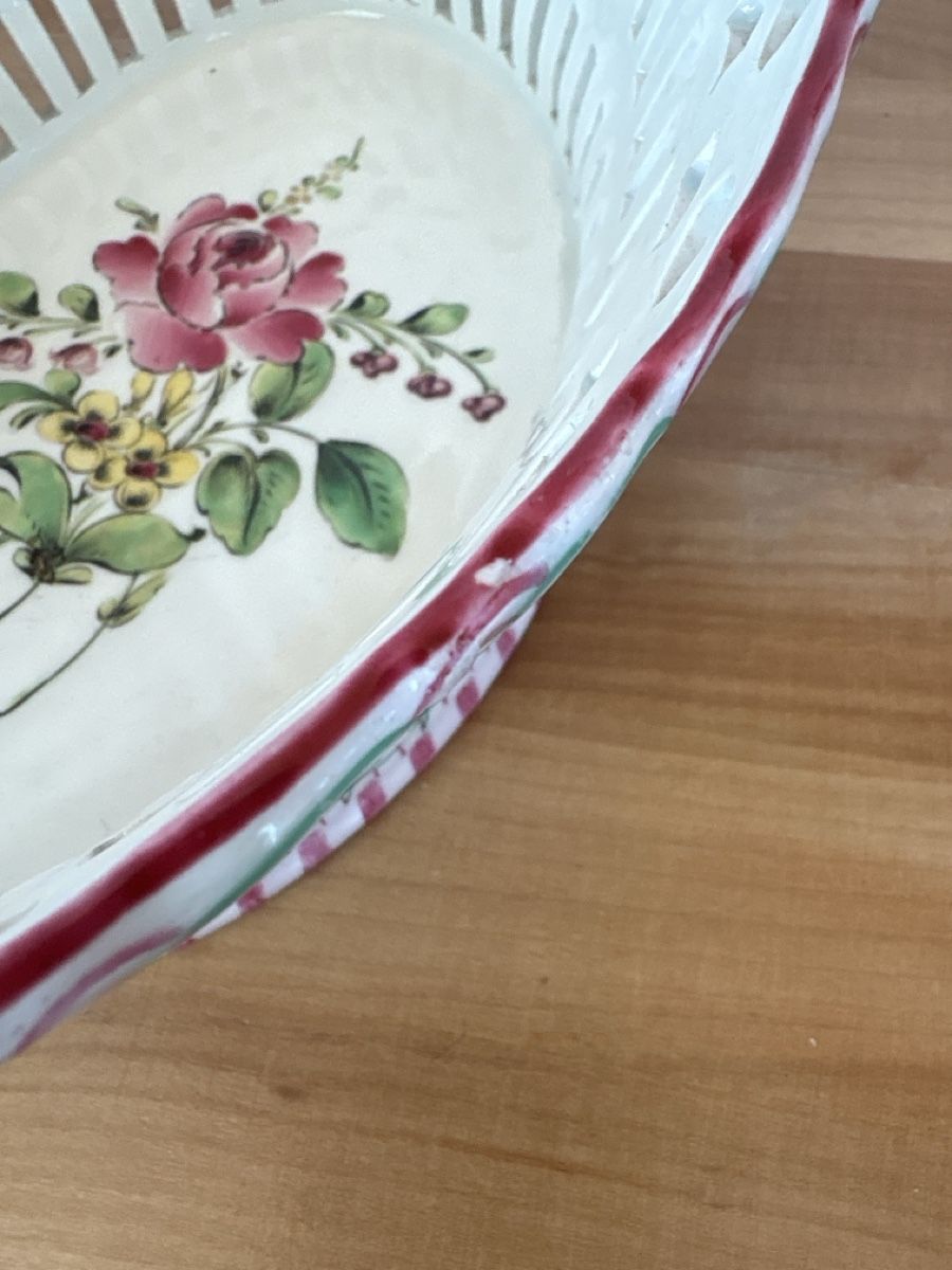 Ciotole: Keramik Schale / Korb mit Blumen Motiv – Usato da Rümlang venduto da euqinom16 4