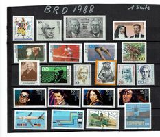 Briefmarken Bundesrepublik Deutschland Jahresausgabe 1988neu