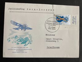 CH 1963 Sonderflug 25 J.Pro Aero off. Umschlag Tab Ecke ur