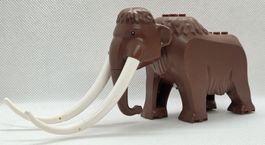 LEGO mammoth01 Woolly Mammoth with White Tusks