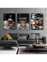 Dekorative Wandbild Trilogie Cognac Club