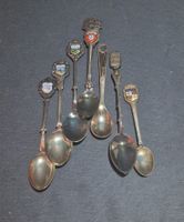 7 Sammellöffel Souvenir diverse Orte gebraucht Zustand