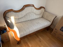 Antikes Sofa Holz Stoff guter Zustand