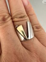 Vintage 925 Silber Ring mit 14K Gold: 55-56