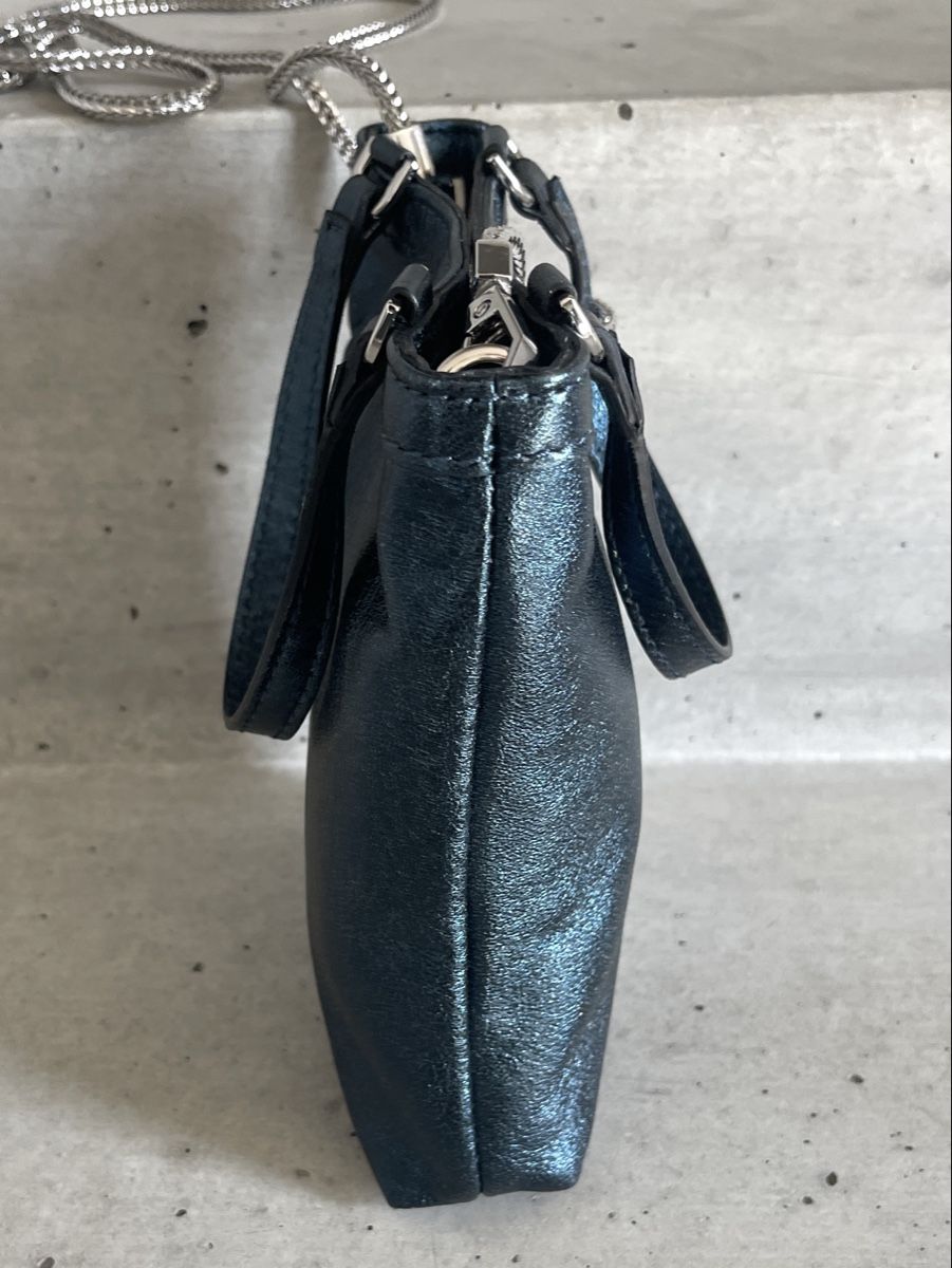 Gianni Chiarini Borse: Gianni Chiarini Mini Tasche Leder Metallic Blau – Usato da Zürich venduto da Recode.Fashion 3
