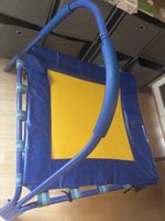 Kindertrampolin blau gelb mit Haltestange gebraucht