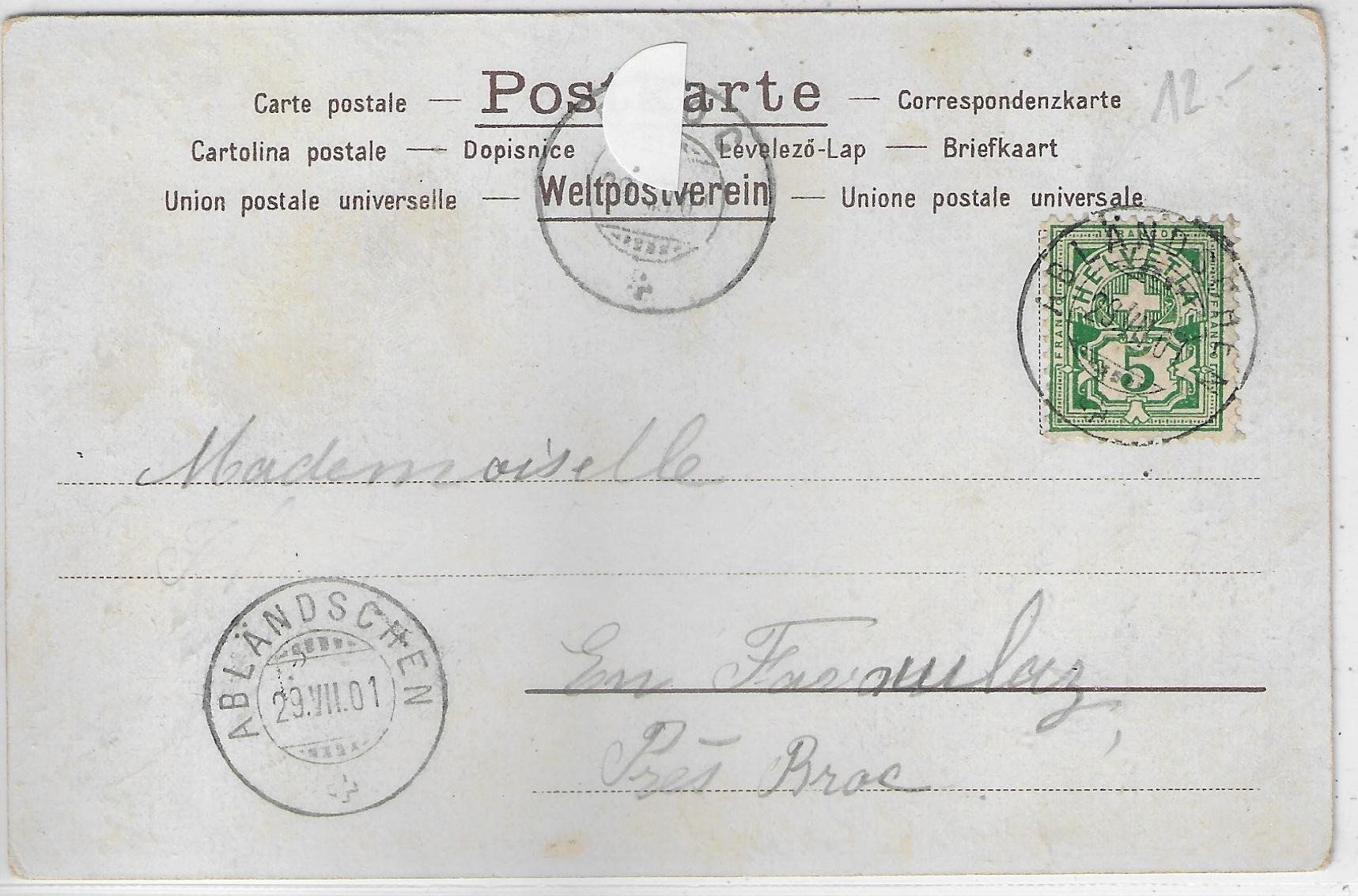 Cartoline postali: Modisches kleine Mädchen mit Puppe - Litho – Usato da Ettingen venduto da Kartenplanet 1