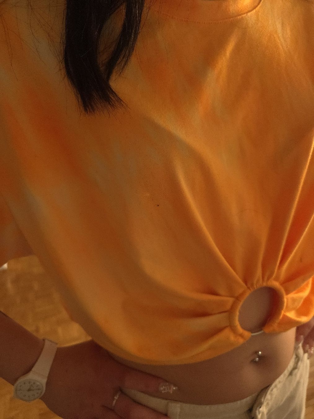 T-shirt: Orange Tie-Dye Crop Top - Summer Essential, Size Small – Usato da Zollikofen venduto da Tamyru77 2