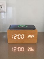 Sveglia Avenwood effetto legno con ricarica wireles