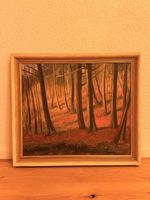 Ölgemälde Herbstwald, stimmungsvolles Sujet, gerahmt!