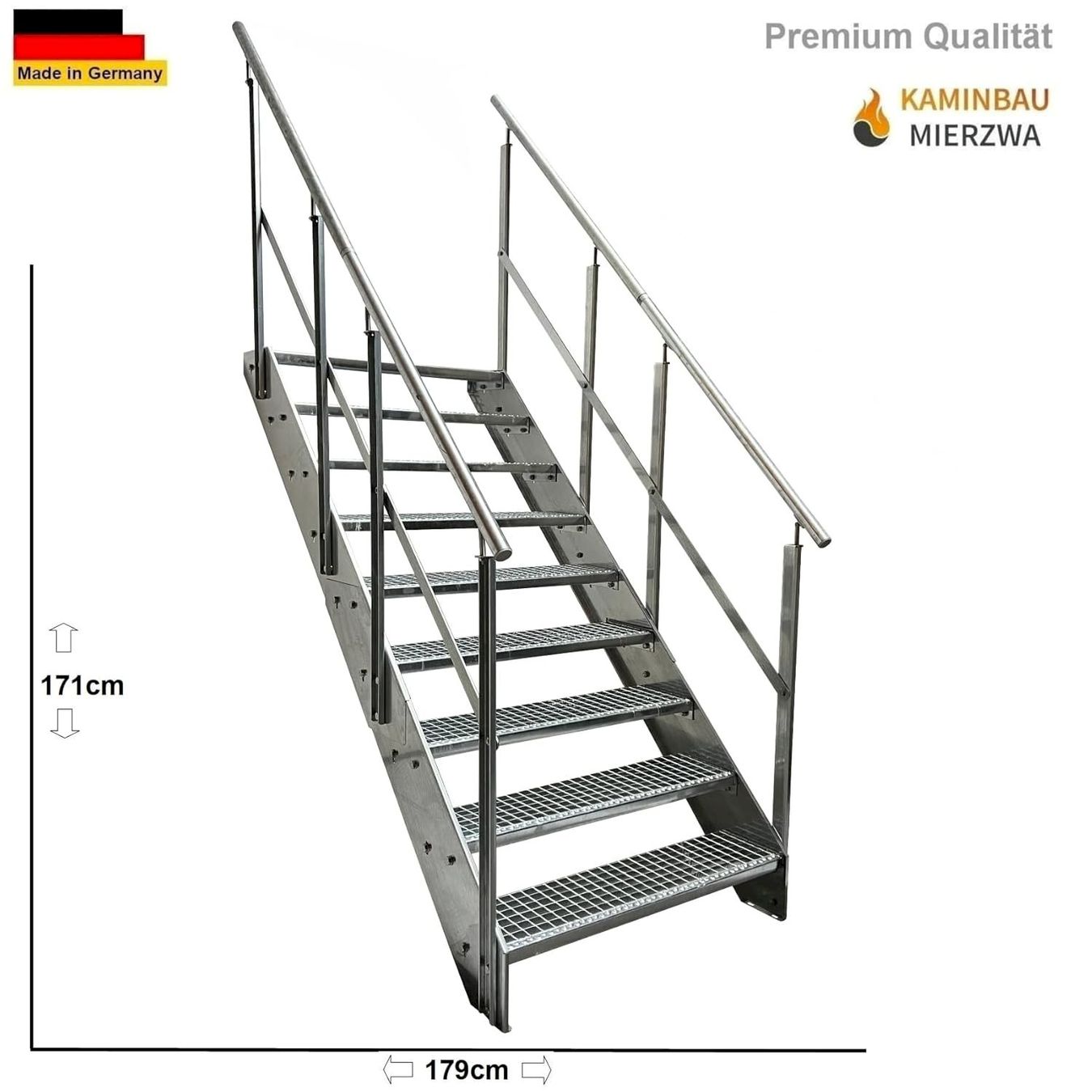 Sonstiges: Stahltreppe 9 Stufen+Geländer 100x171cm – Neu und originalverpackt aus Bottighofen von zaap 1