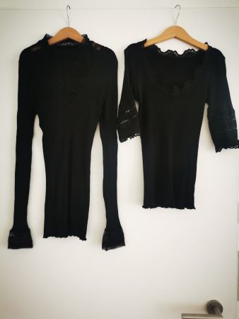 Rosamunde Pullover mit Spitze Schwarz Grösse 34 2 Stk