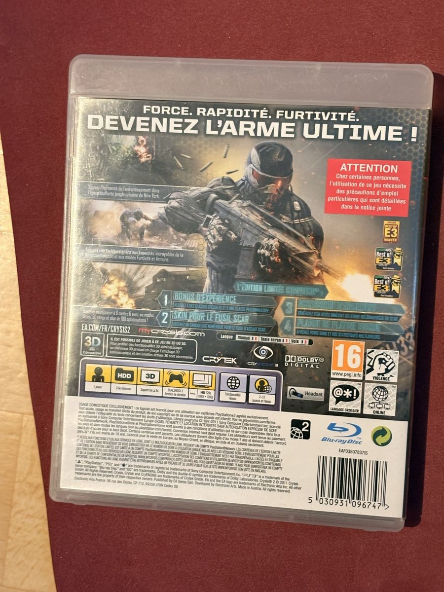 Sony Giochi: Crysis 2 - Edition Limitée PS3 - Jeu d'action parfait! – Usato da Carouge GE venduto da irma016 2