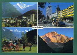 Interlaken,4 Ansichten, 1985, gelaufen, Grossformat