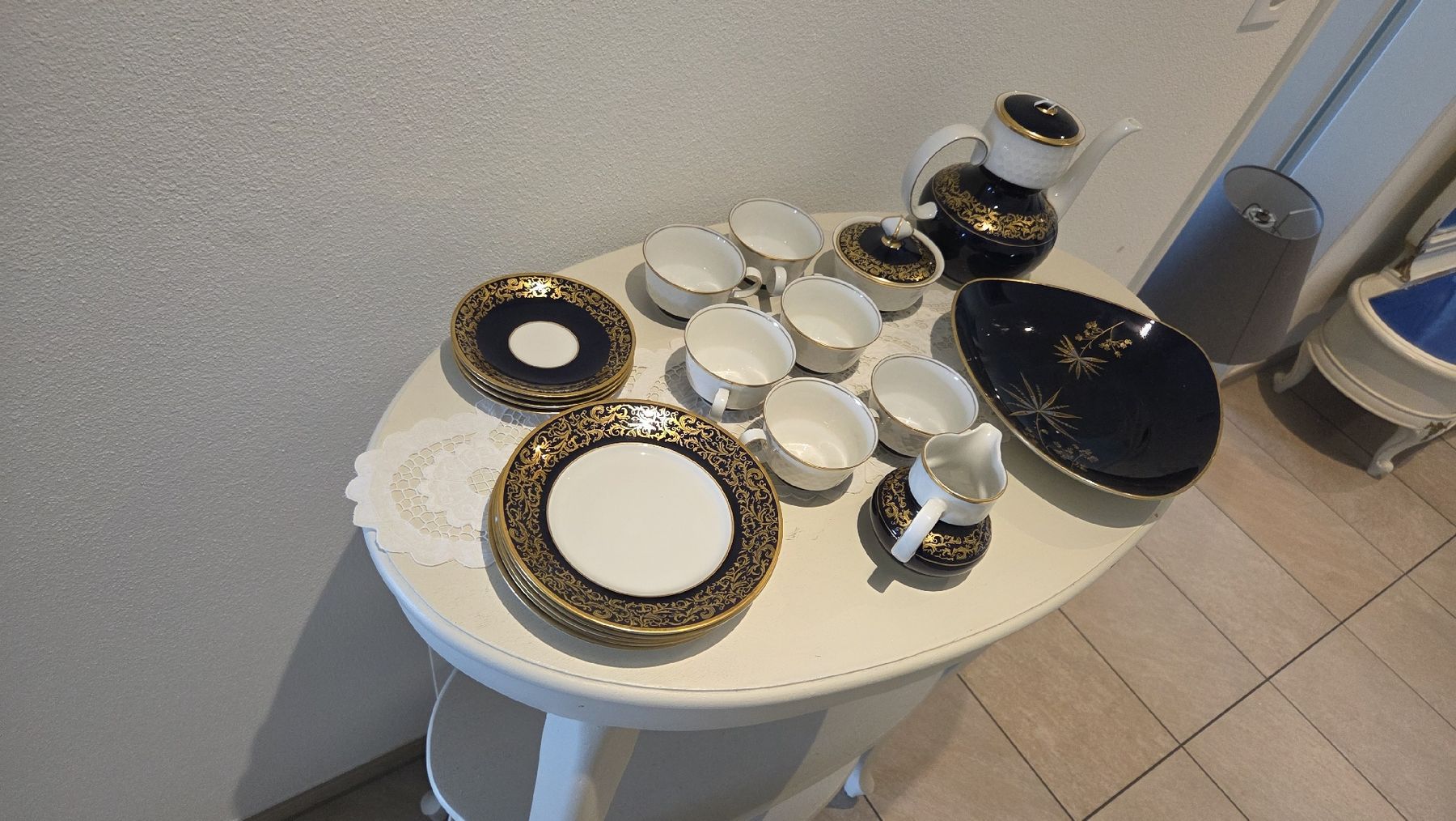 Set di piatti: Reichenbach Kaffeeservice Echt Kobalt Gold – Usato da Beckenried venduto da palle2105 6