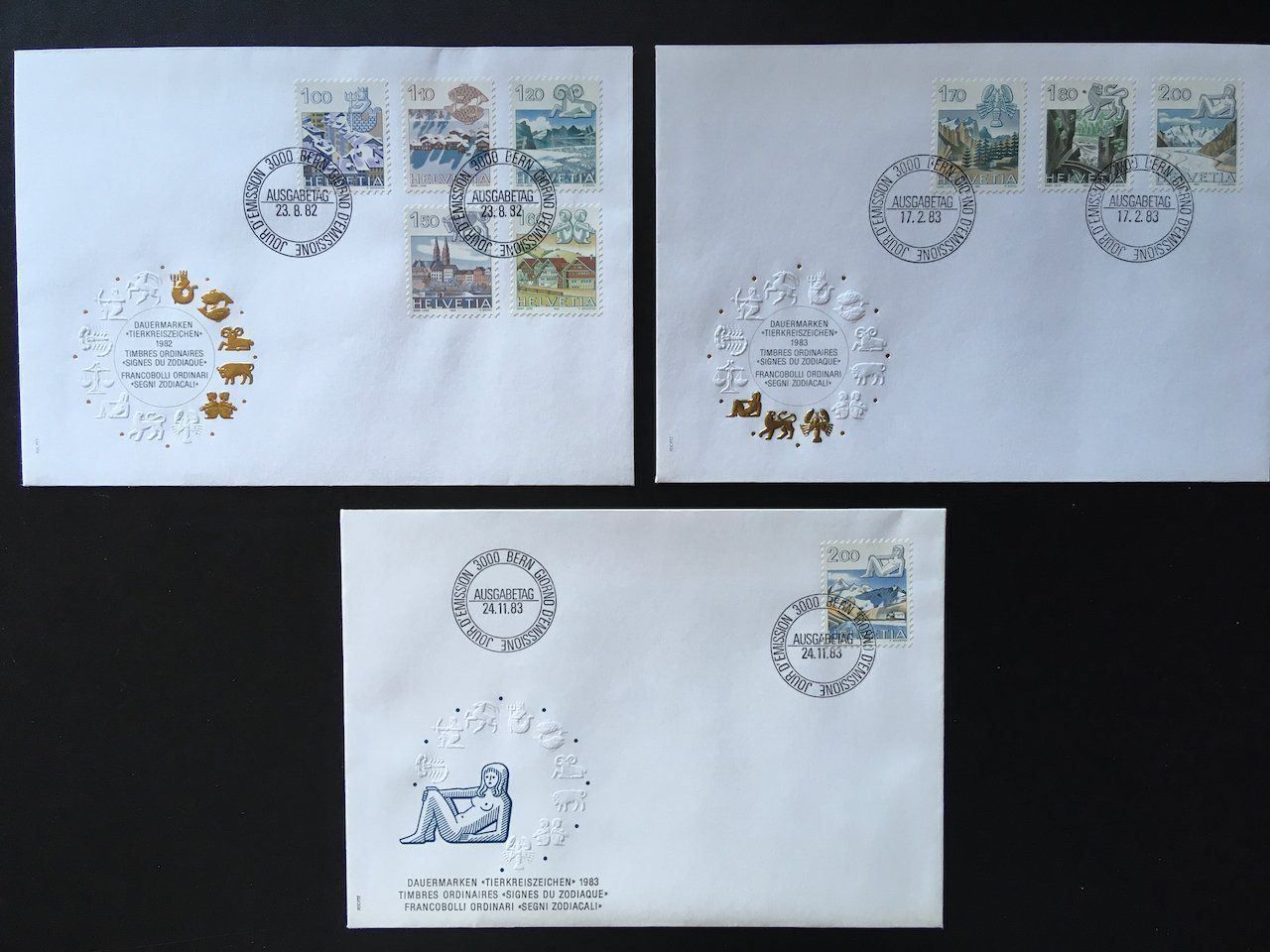 Tutti i francobolli: 1982-86 Tierkreiszeichen auf 6 FDC – Usato da Nesslau venduto da andi_hon