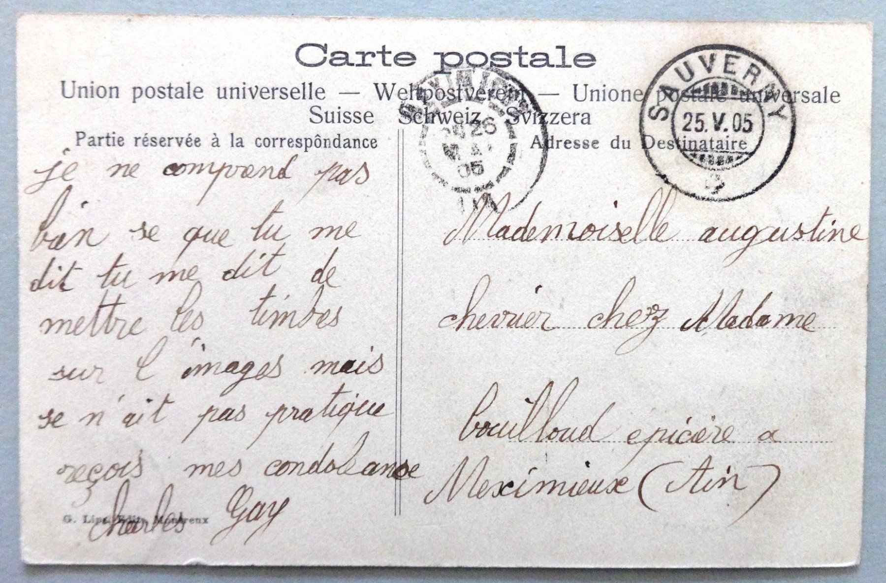 Cartes postales: Les Cygnes – D'occasion à Fétigny par Billy2miny 1