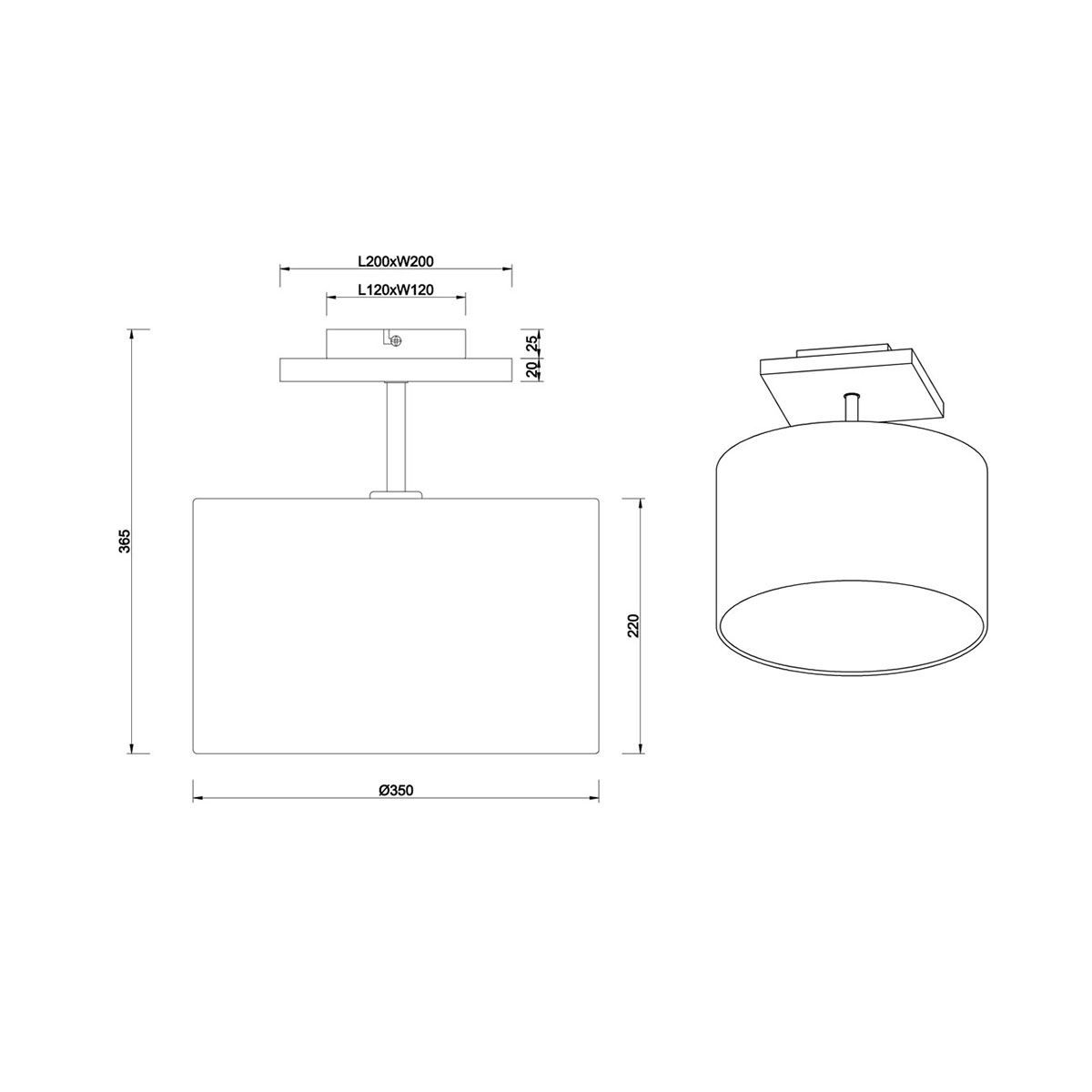 Lampadari & plafoniere: Deckenleuchte, Stoffschirm, 35 cm Ø – Nuovo (secondo la descrizione) da Kreuzlingen venduto da Smart-Light 3