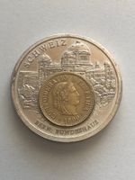 Medaillon Schweiz Bern Bundeshaus 1990 mit Münze 5 Rp.