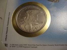 Schöne Tiermedaille "Kampfadler, " 2013, WWF, Guinee