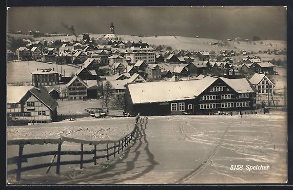 Cartes postales: Speicher, Teilansicht mit Kirche im Schn – D'occasion à Berlin par bartko-reher