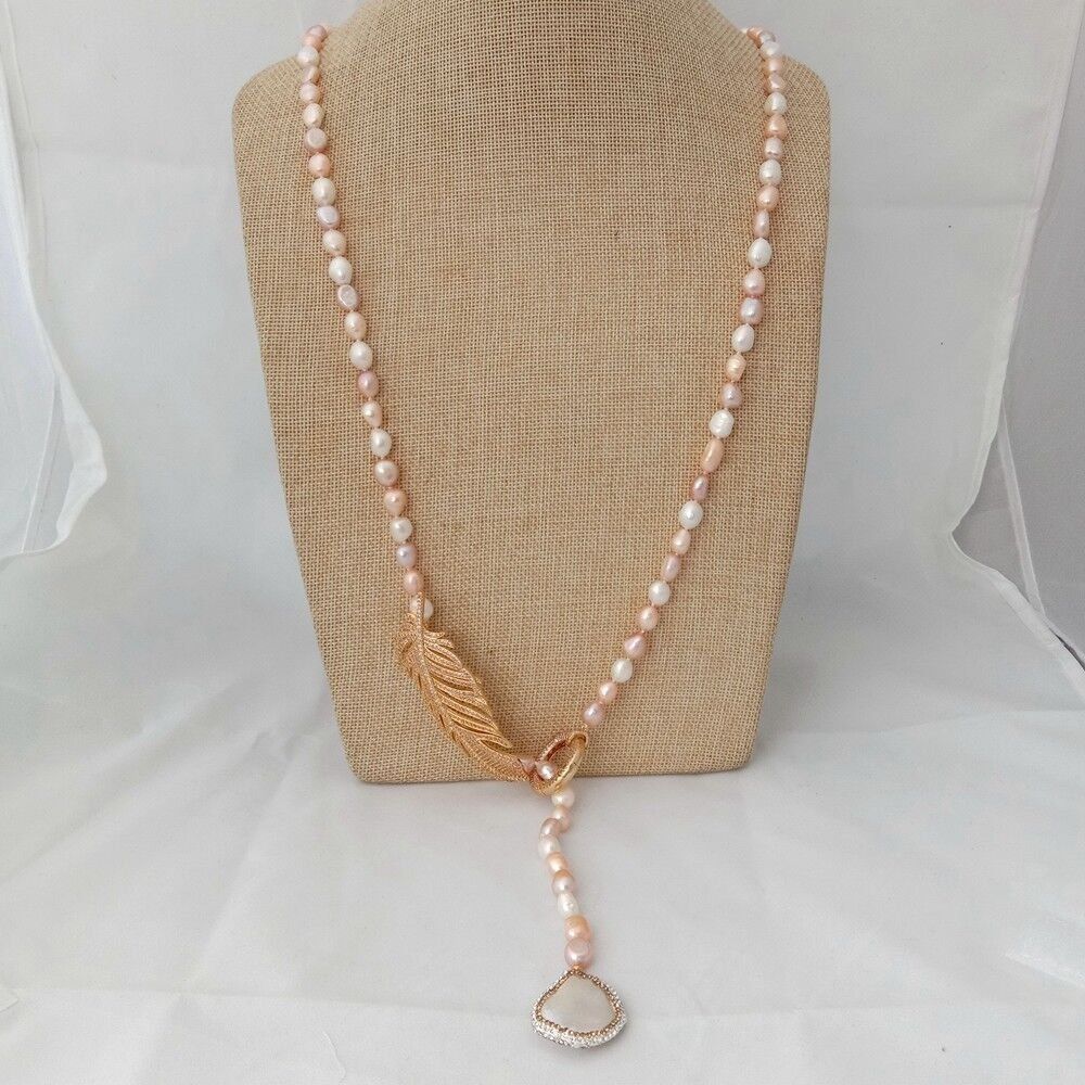 Catenine: Feder Barock Perlen Kette Echt Collier Plume Perle Véritable – Nuovo (secondo la descrizione) da Prilly venduto da ilyria73 4