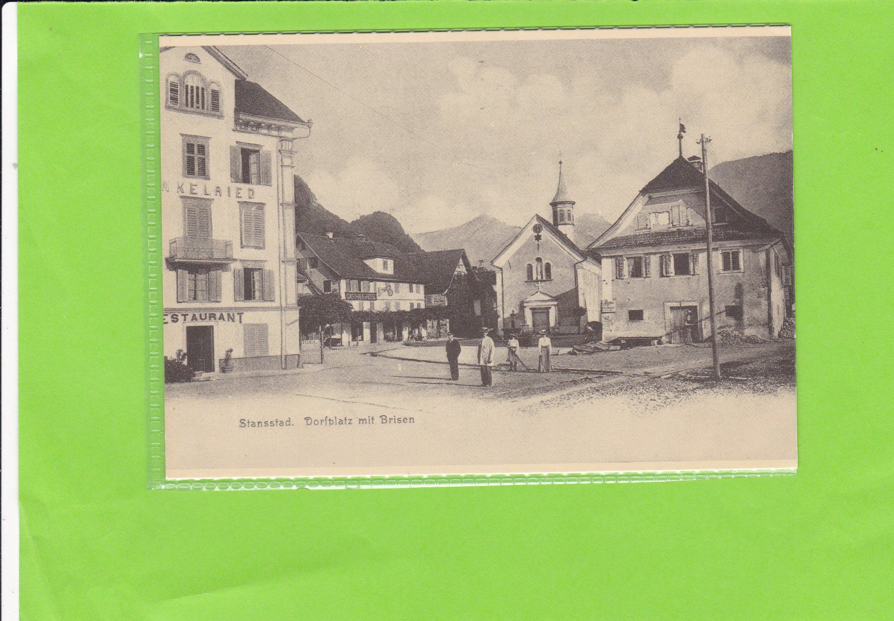 Ansichtskarten: Stansstad-Dorfplatz-belebt – Gebraucht aus St. Peterzell von neckertal