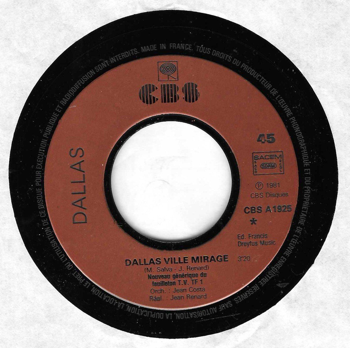 Dischi in vinile: DALLAS  VILLE MIRAGE – Usato da Bex venduto da Giorgiob 2