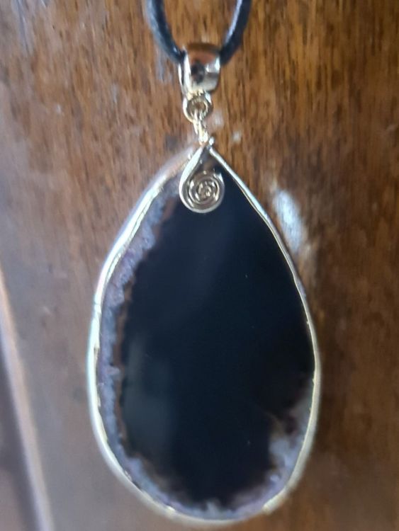 Collana Lebensquelle Plus In Pietra Naturale Ossidiana Fiocco Di Neve – Lunghezza 45 Cm Con Chiusura A Moschettone - 3