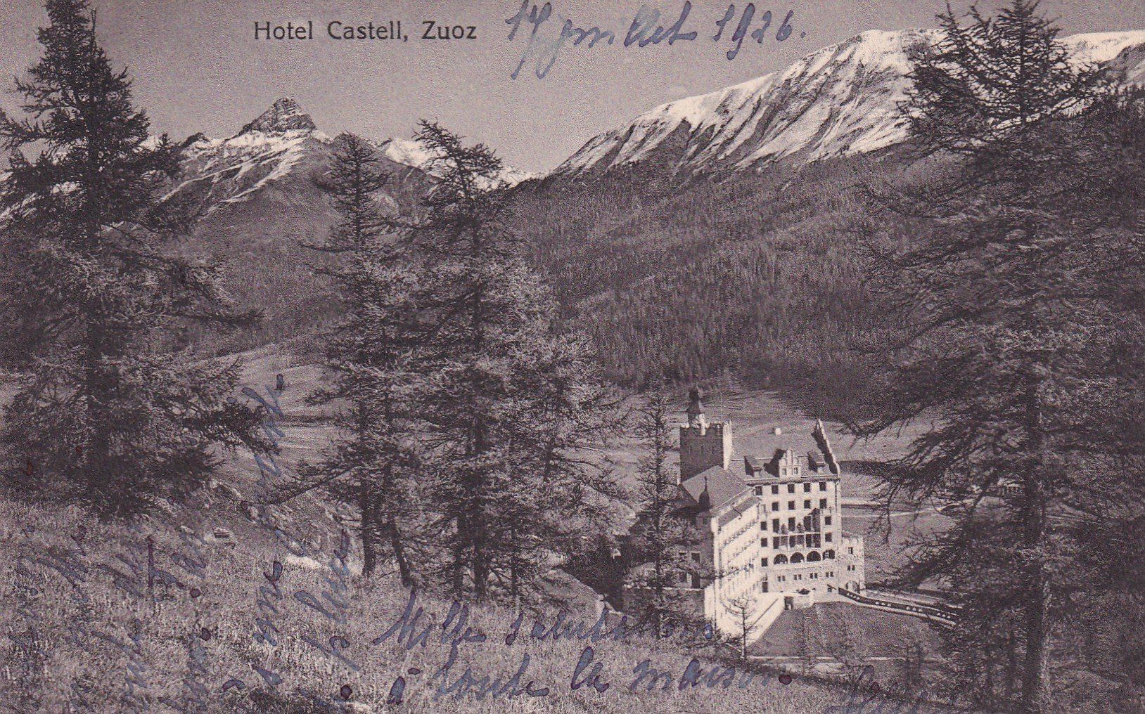 Cartoline postali: Hotel Castell Zuoz  1926 – Usato da Cormoret venduto da Pascalll2001