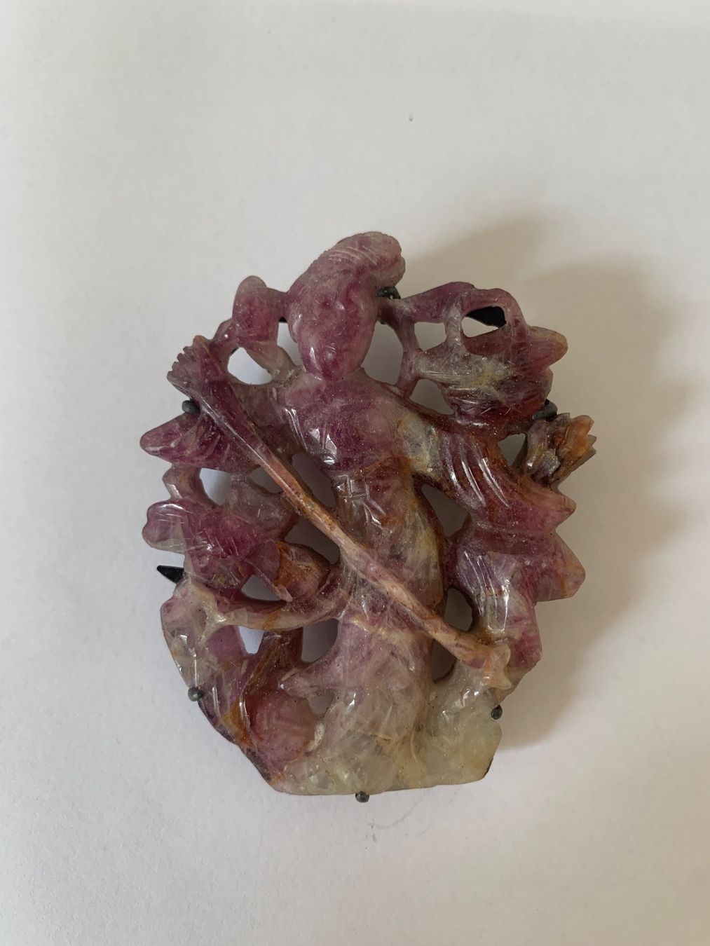 Spille & Fermagli: Antike chinesische Amethyst Brosche – Usato da Basel venduto da Amechan.