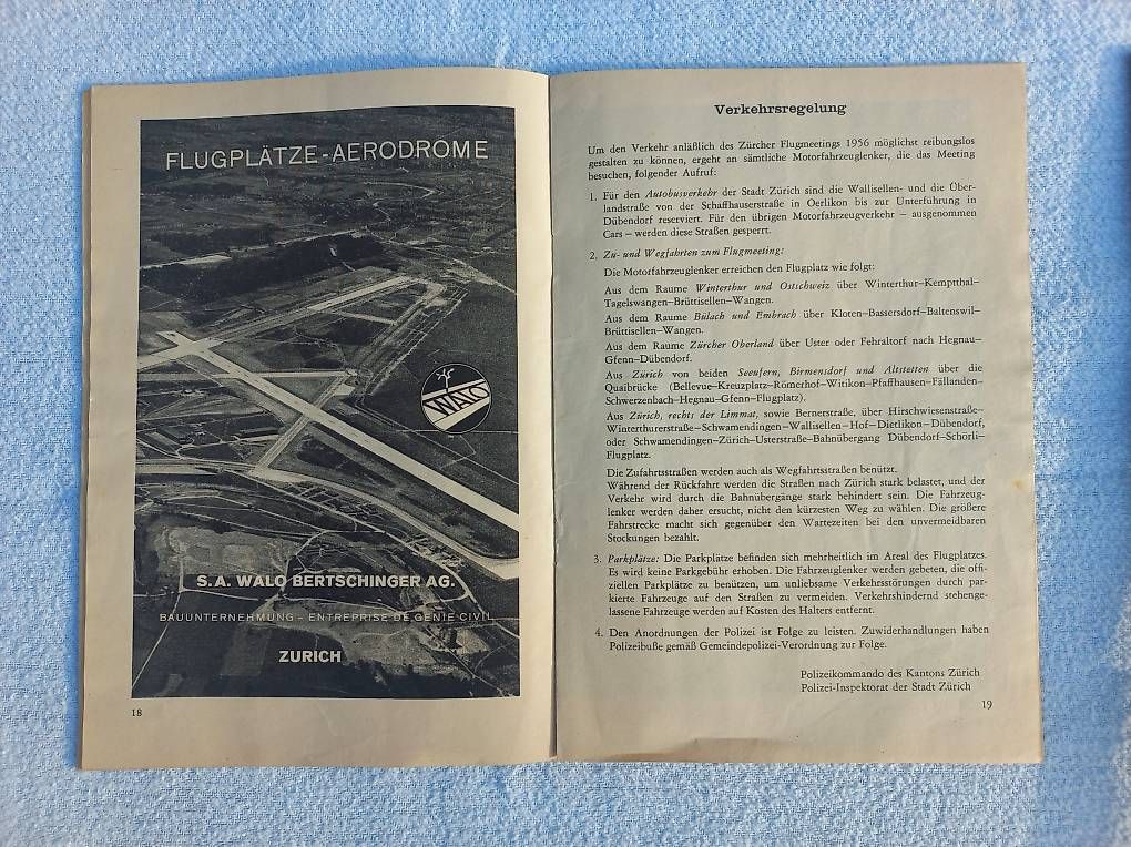 Riviste & Magazine: Altes Programheft; Zürcher Flugmeeting 1956 – Usato da Frauenkappelen venduto da Chruetzhubel 2