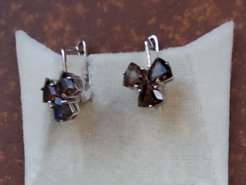 Ohrringe Aus Rauchquarz & 925 Silber