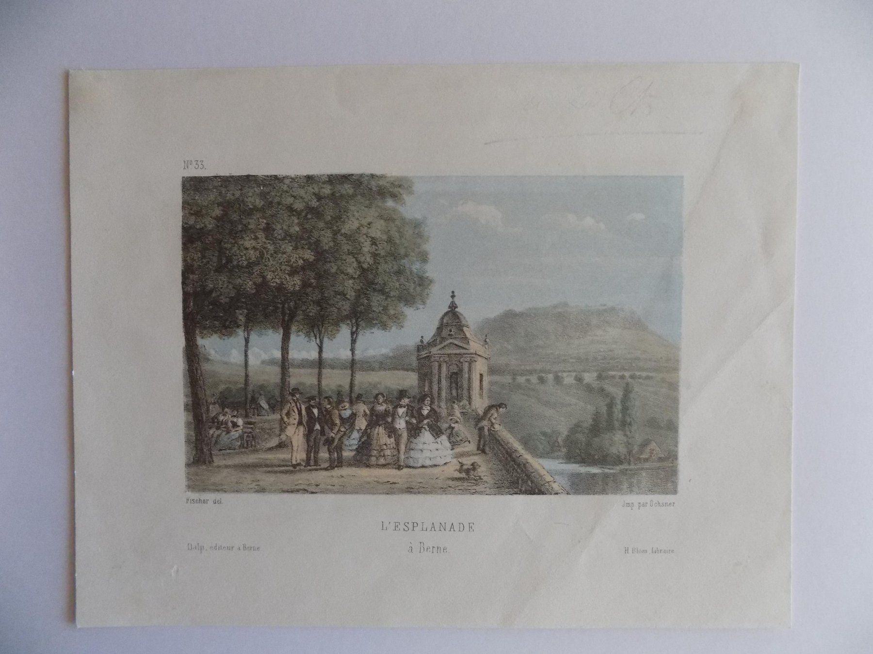 Incisioni: Bern Esplanade getönte Lithographie – Usato da Risch venduto da Antikfee 3