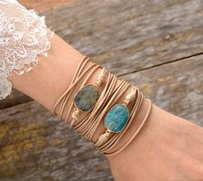 NEU Labradorit Naturstein Armband