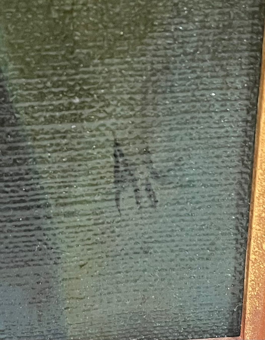 Gemälde: Mann mit Rose Ölgemälde, Monogrammiert: A. C. – Gebraucht aus Root von  6