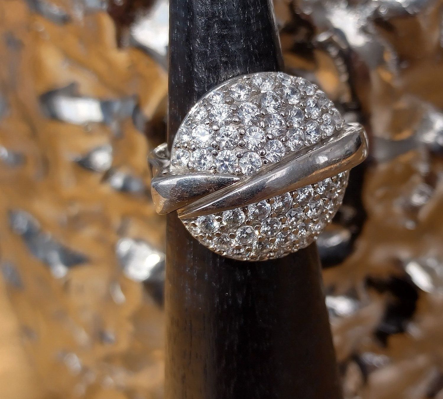 Ringe: GLITZER RING IN 925 SILBER – Gebraucht aus Romanshorn von BoutiqueA
