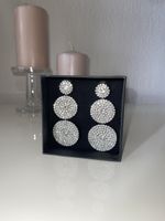 Kristall Ohrringe Strass Silbern Neu
