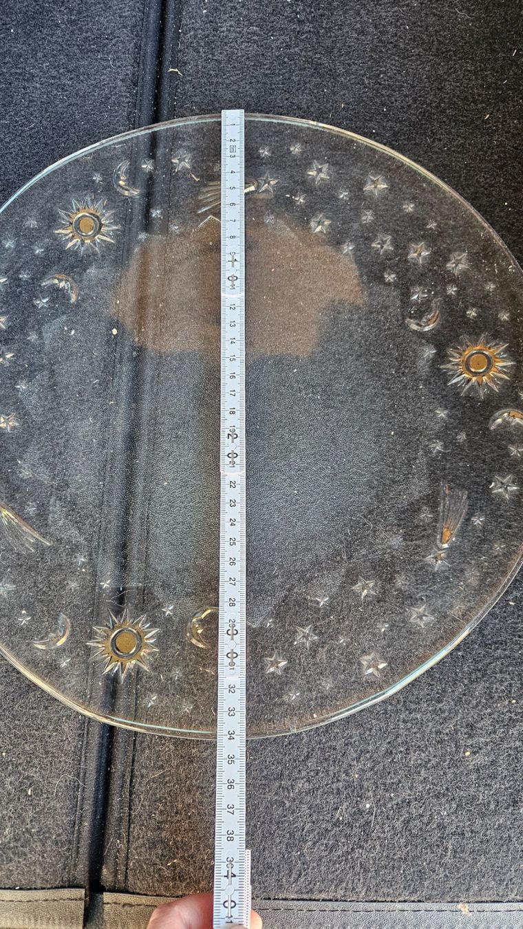 Piatti: Piatto di vetro "sole, stella, luna" – Usato da Melano venduto da H-Sara 1