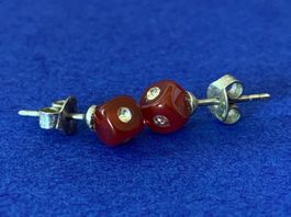 Ohrenstecker Würfel 1 GAMBLER (rot und klein)