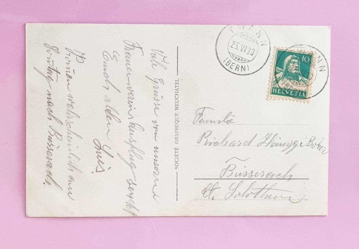 Cartoline postali: Twann - Hotel Bären - Bielersee - 1930 – Usato da Rothrist venduto da RROENK 1