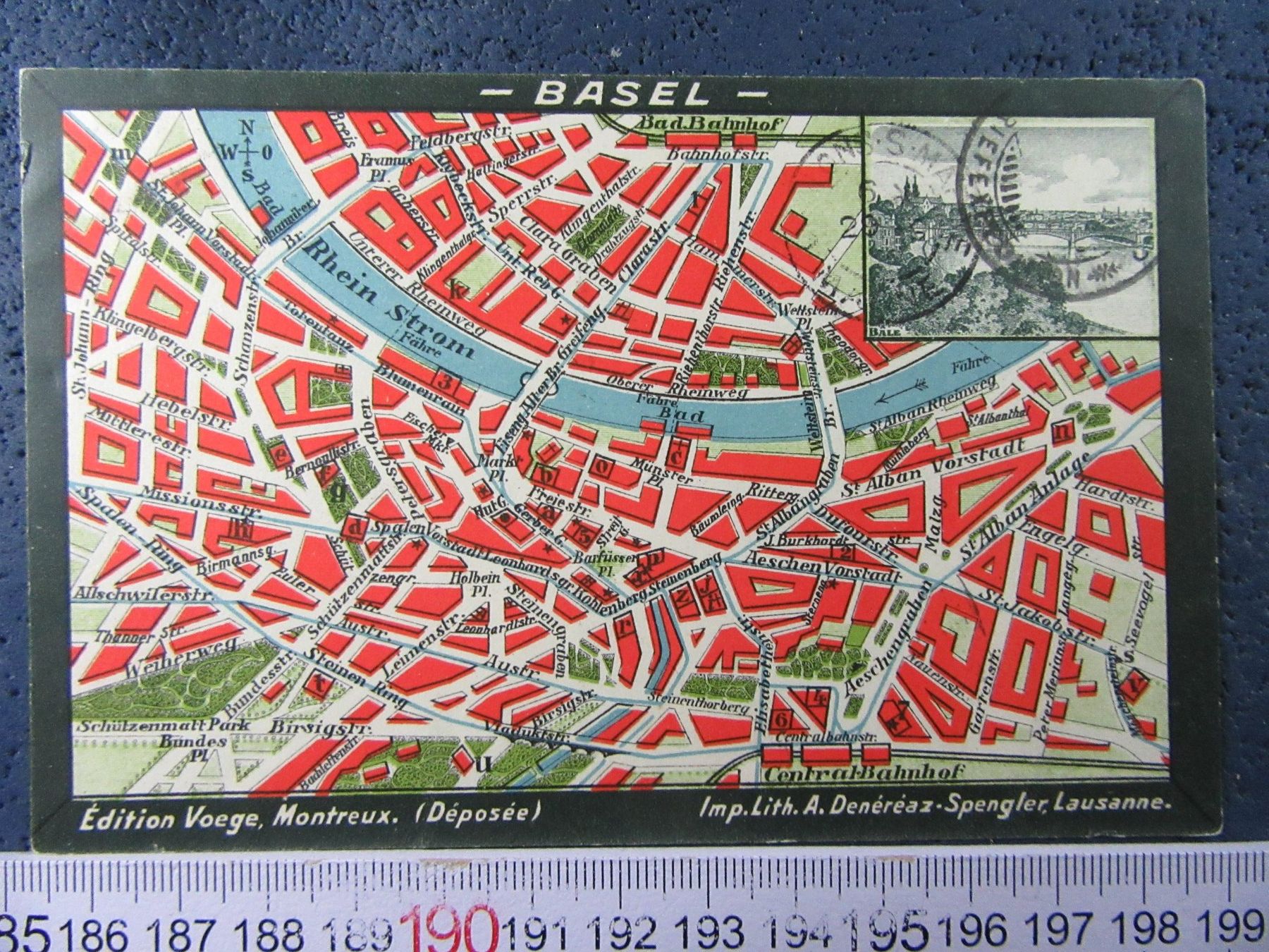 Ansichtskarten: BASEL 1909 PANORAMA AK-BS VOGELSCHAU – Gebraucht aus Ettingen von Hausi4711